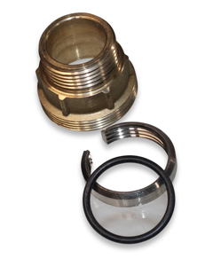 Screw union brs 3/4"m x 25 f/hose PE